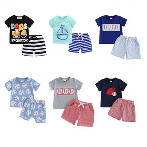 Conjuntos de Camiseta y Pantalones Cortos para Niños, Material Mixto, Estampados Coloridos de Dibujos Animados, Ropa de Verano para Niños CN/GUA - Product Image 6