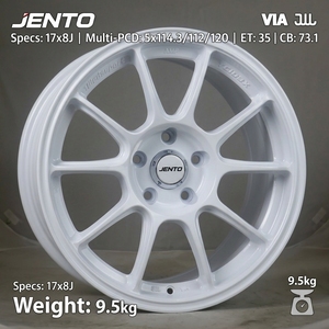 Cerchi Flow Forming 17x8J Multi PCD 5x114.3 5x112 5x120 Leggeri <span class=keywords><strong>8</strong></span>.0kg Bianco Lucido ad Alte Prestazioni per BMW Audi Honda - Product Image 1