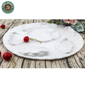 Vaisselle plate en <span class=keywords><strong>porcelaine</strong></span> créative, hôtel, cuisine occidentale, <span class=keywords><strong>assiette</strong></span> de service ronde en céramique pliable - Product Image 5