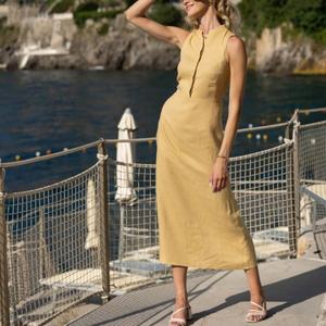 Nuevo Vestido de Lino sin Mangas con Tirantes Personalizado, Vestido Formal para Mujer, Moda Femenina, Vestidos Casuales Holgados - Product Image 1