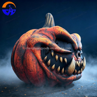 Citrouille géante gonflable Chenghuang 2026 avec visage effrayant et lumière LED blanche – Décoration extérieure d'Halloween, accessoires pour événements et publicité
