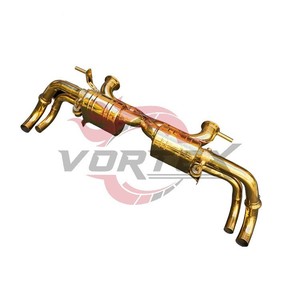 Valvetronic ท่อไอเสียเคลือบทองสำหรับรถ Audi R8 V10 5.2L 2018-2023ท่อไอเสียรถแข่งสีทองท่อไอเสีย SS304 catback X-PIPE - Product Image 3