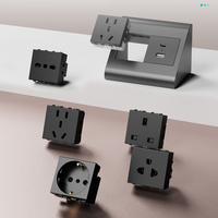 Multiprise USB encastrable d'angle de haute qualité avec 5 types de prises dissimulées pour entrée, salle de bain, armoire à miroir, coin