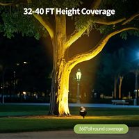 Luces Solares Modernas para Árboles Pequeños, Focos Exteriores, Luz LED Cálida Blanca Brillante para Paisajes, 2 en 1 (Adheridas y Atadas), IP65 360