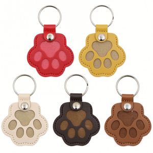 Cute Pu Leather <b>Cat</b> Claw Hair Holder Paw Keychain Portable Key <b>Ring</b> Bag Pendant Pet Lover Gift - Product Image 1
