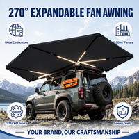 Auvent de camping extérieur imperméable autoportant à 270 degrés avec éclairage LED pour camion et SUV