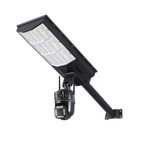 KERUI kamera lampu jalan 4MP 2-in-1, Panel surya keamanan gerak manusia lensa ganda kamera luar ruangan 4G pengawasan surya CCTV - Product Image 1