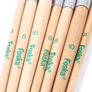 Foska Lot de 4 pinceaux professionnels en crin de cheval et long manche en bois à bouts ronds pour <span class=keywords><strong>gouache</strong></span> aquarelle à l'huile acrylique - Product Image 4