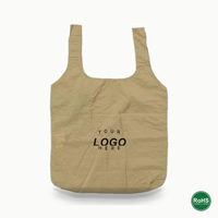 Sac fourre-tout pliable personnalisé avec logo imprimé, en nylon recyclé léger, polyester 210D Oxford, grand format, réutilisable, pliable, pour les courses