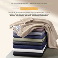 Kaos Lengan Panjang 280 GSM Double Sided Brushed Fleece Anti-Pilling, Dapat Dicuci Mesin, Lembut, Hangat, dan Tebal