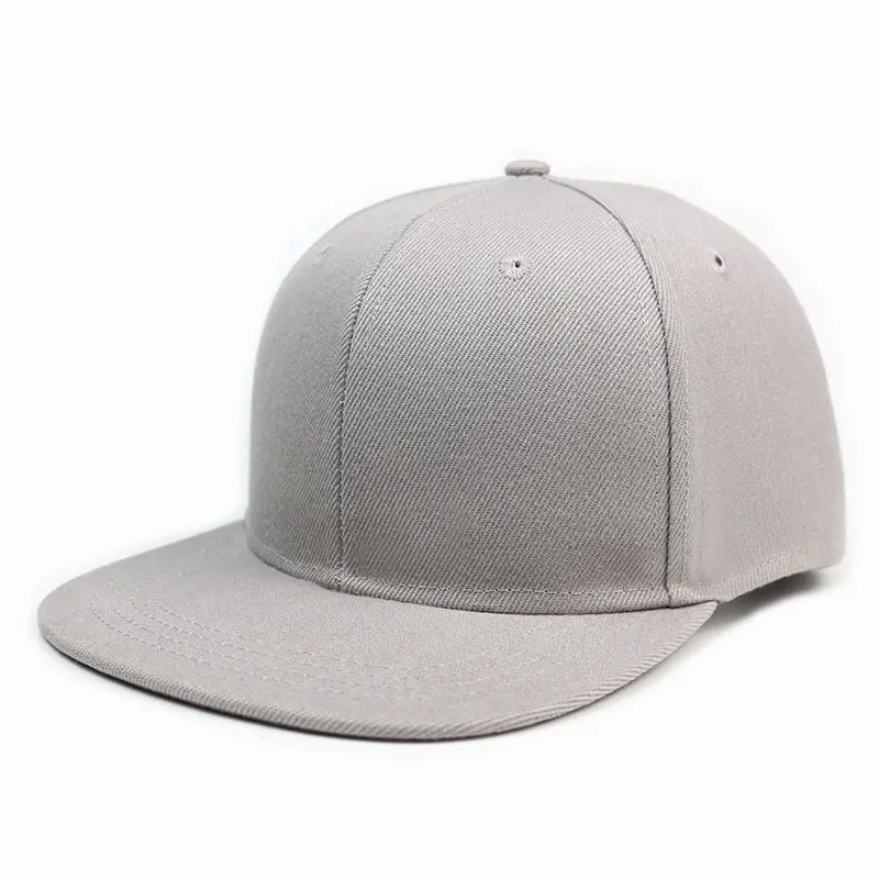 Custom snapback hats caps high quality 6 panel solid color blank flat brim snapback hat