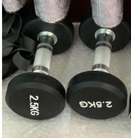 Ensemble d'haltères de musculation pour salle de sport, équipement de musculation commercial, haltères ronds en caoutchouc