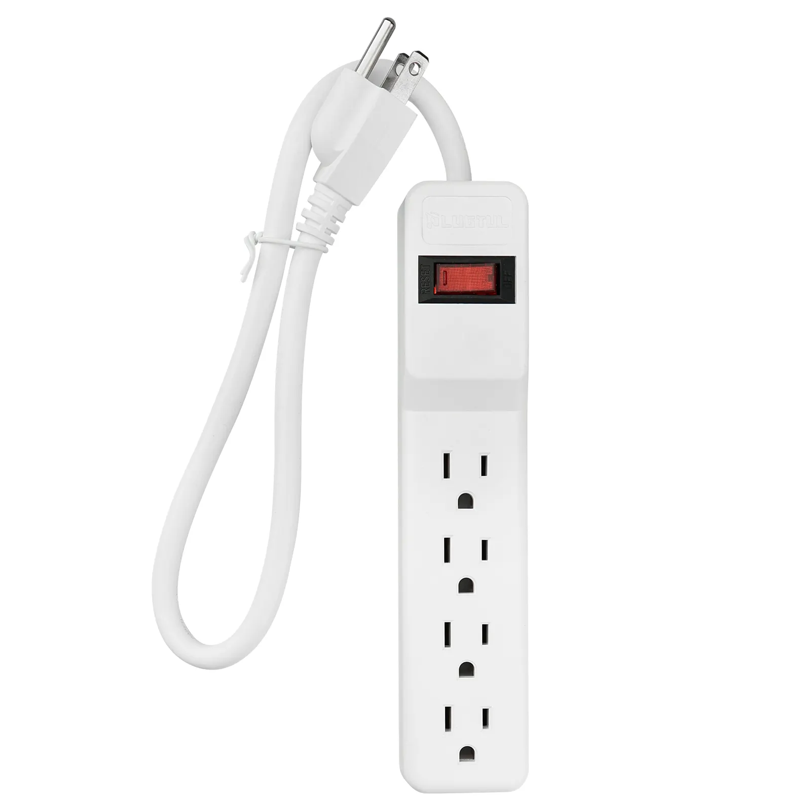 15A 125V Ac Power Strip 4 Outlet Portable Power Strip Met Abs Behuizing Vlamvertragende Reset Schakelaar Op/Uit Schakelaar