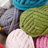 Fil chenille fantaisie 100 % polyester, doux et moelleux, 2 cm, pour couverture faite main, fil chenille épais, approvisionnement direct usine