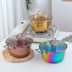 Juego <span class=keywords><strong>de</strong></span> ollas <span class=keywords><strong>de</strong></span> acero inoxidable al por mayor con tapas <span class=keywords><strong>de</strong></span> vidrio, apto para cocinas <span class=keywords><strong>de</strong></span> gas e inducción, olla para sopa para cocinar en casa - Product Image 1