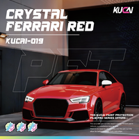 Film de protection de peinture brillant KUCAI Crystal Ferrari Rouge PET, anti-jaunissement, pour voiture, 1,52*17m/rouleau