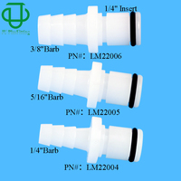 Insert de coupleur de déconnexion rapide en plastique de qualité médicale 1/4 "5/16" 3/8 "Barb de tuyau droit sans valve