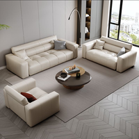 Canapé 3 places moderne haut de gamme, confortable et de haute qualité, canapé de salon, canapé de bureau minimaliste design beige pour usage domestique