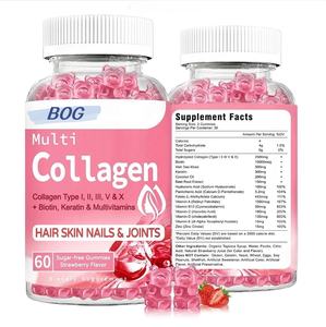 Gommes de collagène à la biotine hydrolysée sans sucre avec mousse de mer Vitamine C Zinc pour cheveux, peau, ongles, muscles et articulations - Product Image 1