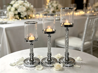 Porte-bougie Hurricane, élégant chandelier à tige haute, bougie pilier en option, taille et finition personnalisables pour table de mariage et décoration intérieure