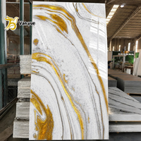 Panneau mural moderne en PVC UV effet marbre, résistant à l'humidité, insonorisant, ignifuge, décoration intérieure, usage commercial et résidentiel