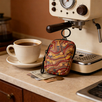 Porte-monnaie matelassé mini personnalisé en sublimation, haute qualité, mignon, pour pièces de monnaie, avec fermeture éclair en nylon pour rouge à lèvres