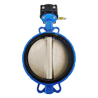 Vannes papillon industrielles manuelles en fonte ductile avec doublure en caoutchouc pour applications aquatiques
