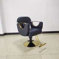 Fauteuil de Barbier Professionnel Homme Entièrement Noir en Gros pour Salon de Beauté, Équipement et Mobilier de Coiffure