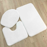 Ensemble de tapis de bain en mousse à mémoire de forme absorbante avec logo personnalisé, 3 pièces, lavable, antidérapant, séchage rapide, tapis de salle de bain, tapis de toilette