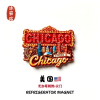 Aimant de réfrigérateur souvenirs de voyage magnétique au design créatif Porte des Nuages du Théâtre de Chicago, États-Unis