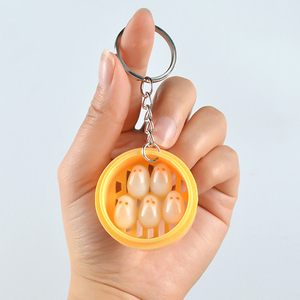 Sac à dos étudiant PVC alimentaire charme Simulation cantonais thé du matin Dim Sum petits pains boulettes petits pains cuits à la vapeur porte-clés à ma fille - Product Image 3