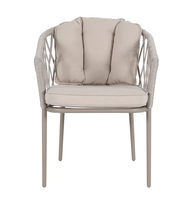 Ensemble de meubles de loisirs d'extérieur pour balcon d'hôtel, 2 places, table basse en aluminium et chaise en corde tressée
