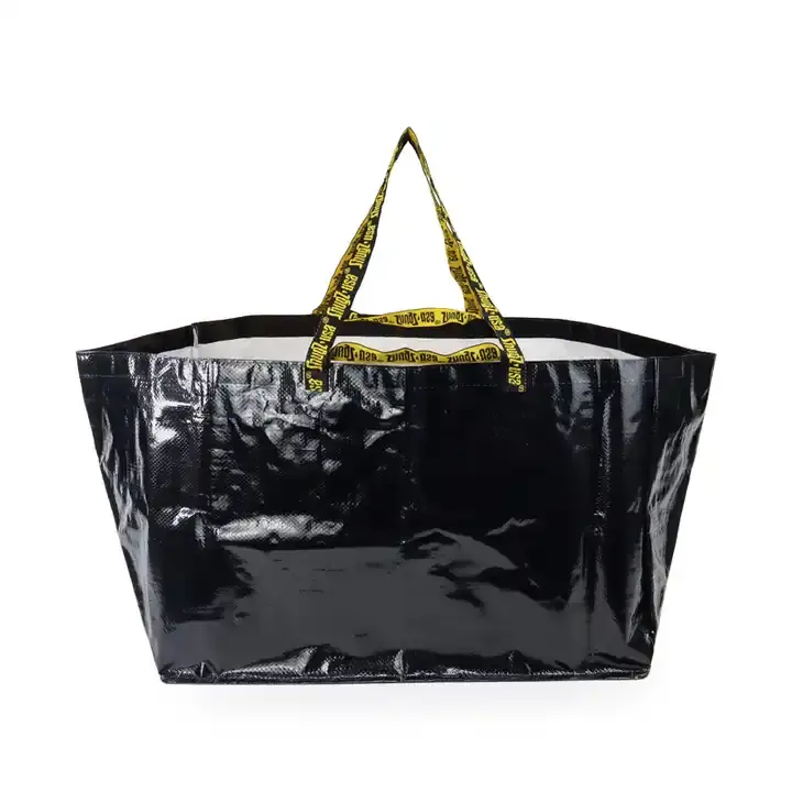 Vente en gros d'usine Sac surdimensionné en plastique PP tissé avec double poignée Sac d'épicerie Sac en forme de bateau à provisions avec logo personnalisé