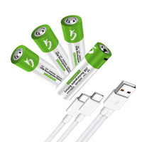 بطارية AA قابلة لإعادة الشحن عبر منفذ USB من النوع C من سمارتولز، غير R6p، بقدرة 2600 مللي واط في الساعة، طراز Sum-3، 1.5 فولت، خلية جافة من الزنك والكربون للمصابيح اليدوية