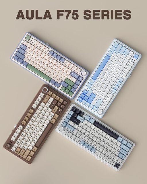 AULA F75 Gasket Mechanical Keyboard Wireless Tri-Mode (BT/2.4G/Wired), Gasket Structure Fully Hot-Swappable Keys for Gaming