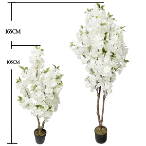 JIAWEI Arbres artificiels à fleurs de cerisier, feuilles de lierre, roses artificielles en verre - Vente chaude, liquidation, vente en gros - Product Image 1