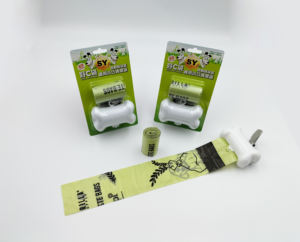 Vente en gros Sacs à crottes de chien biodégradables vert clair écologiques personnalisés 2 rouleaux de matière plastique TW SY--SHIN YI Élimination des déchets d'animaux de compagnie - Product Image 5