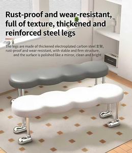 Taburete para poner zapatos de Internet Celebrity Ant, de lujo ligero, con asiento tapizado de alta gama, banco largo, taburete para probador - Product Image 5