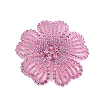 Appliques florales 3D en strass et sequins à coudre, personnalisables pour la fabrication de bijoux et les breloques de sacs