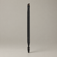 Pinceau à sourcils double embout et brosse à cils KB130 avec fibres de haute qualité de 0,07 mm, virole en aluminium épaissie et manche en bois de qualité supérieure