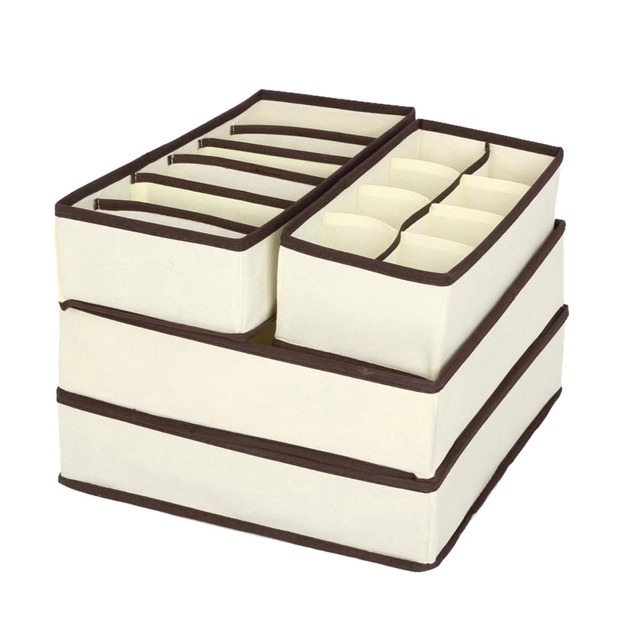 ชุดเก็บของสีเบจ 4 ชิ้น