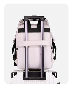 14" Waterproof Eco-Friendly Polyester <b>Laptop</b> <b>Backpack</b> Arcuate Shoulder Strap 180 Degree Zipper Open Airbag Protection Unisex - Product Image 6