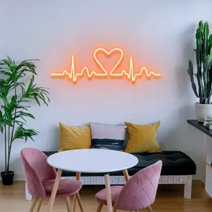 Koncept Free Drop Shipping 80CM New Arrival Wall Mounted Hanging Decorative LED Neon Light Letters Heart Wave LED Neon Sign