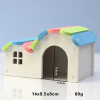 Regenbogen Farbe Haus Hamster Spielzeug Holz Hamster Haus Schlaf nest Hamster Zubehör