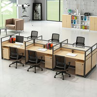 Bureau moderne en bois, poste de travail en îlot, cloisons de bureau en bois, mobilier de bureau, bureau modulaire