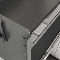 ARTSTEEL Cesto Elevatório Moderno para Cozinha 700MM com Painel de Vidro para Armários Altos, Organizador de Condimentos com Abertura Amortecida