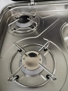 Ensemble évier et cuisinière CAPEXRV pour <span class=keywords><strong>caravane</strong></span> avec couvercle en verre trempé intégré, 2 brûleurs pour camping-car, bateau, yacht - Product Image 5