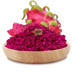 Hochwertige frische Drachenfrucht 5 × 5 mm Gefriert getrocknete rote Drachenfruchtwürfel