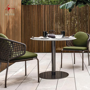 लक्जरी 8-सीटर रतन डाइनिंग टेबल और बिस्ट्रो या होटल लिविंग रूम के उपयोग के लिए आउटडोर गार्डन फर्नीचर सेट - Product Image 5