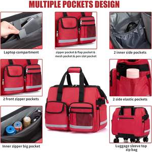 Sac de premiers secours à bandoulière imperméable à l'eau, broderie nationale, médecin, soins à domicile, infirmière, traumatisme, rouge, EMS, sac de sport d'urgence - Product Image 4